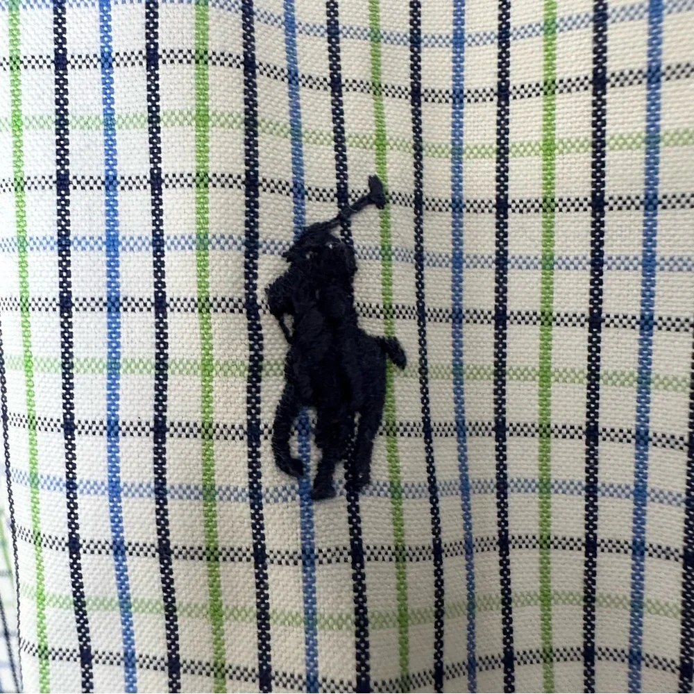 Ralph Lauren Yarmouth Cotton Pinpoint Oxford Shirt Men’s Size 17 34/35 Blue Pony